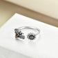 Adjustable Fancy Sterling Silver Rings sunflower 