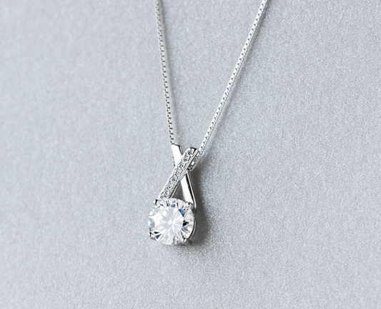 S925 Silver Pendant diamond necklace