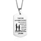 TO MY SON Stainless Steel Pendant Necklaces Engrave Name Love Dad Mum ID Tag Necklaces Customized  Jewelry