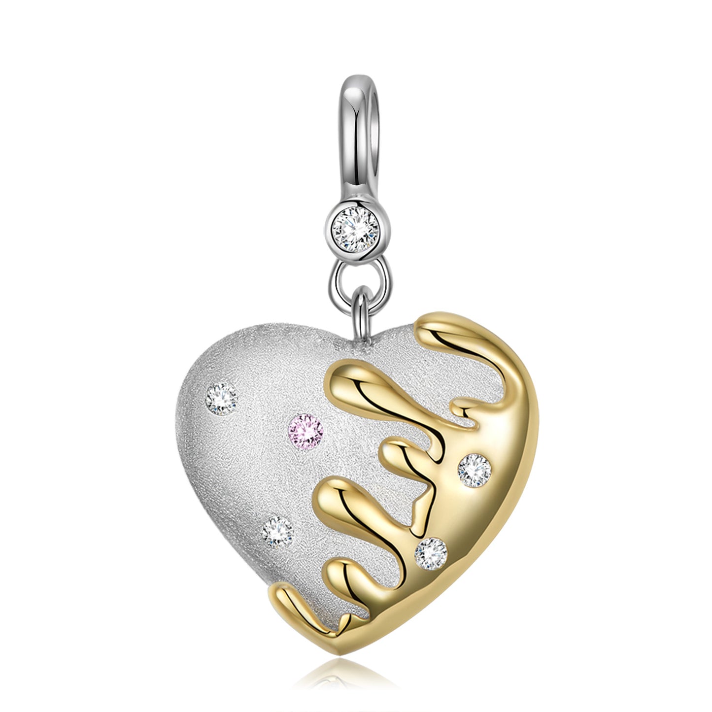 Ins Wind Melting Heart Necklace Female Minority Design S925 Sterling Silver Gold Plated Bone Chain