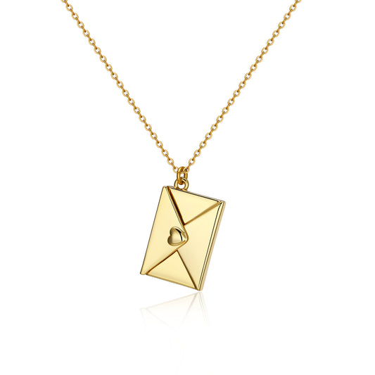 European And American Style Jewelry Envelope Necklace Carved Love Letter Clavicle Chain
