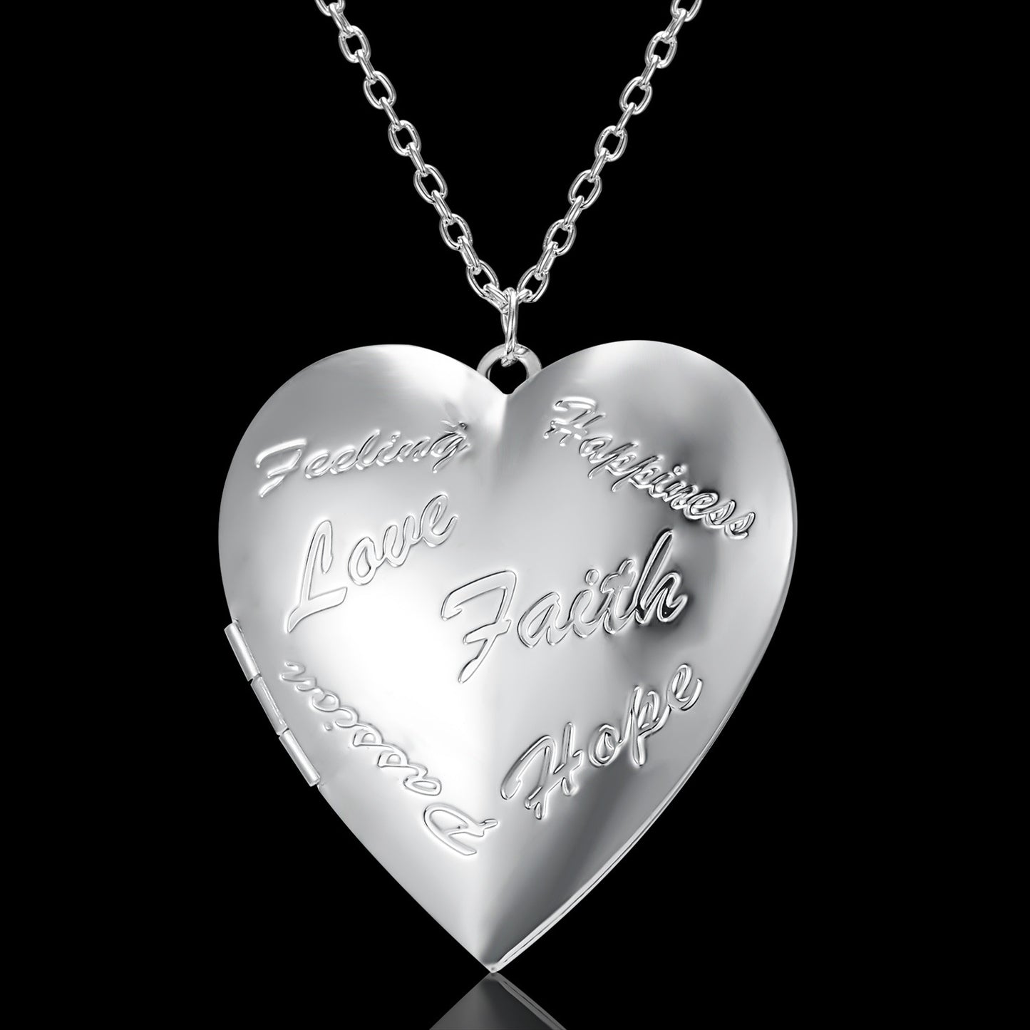 Peach Heart Photo Box Photo Pendant Necklace