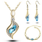 Crystal Earrings Necklace Bracelet Three-piece suit