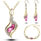 Crystal Earrings Necklace Bracelet Three-piece suit