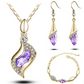 Crystal Earrings Necklace Bracelet Three-piece suit