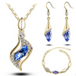 Crystal Earrings Necklace Bracelet Three-piece suit