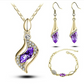 Crystal Earrings Necklace Bracelet Three-piece suit