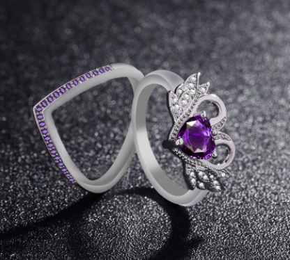 Best Quality Cubic Zirconia Ring purple