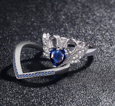 Best Quality Cubic Zirconia Ring blue