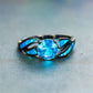 Aqua Blue Zircon Diamond Ring
