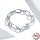 Fashion Simple Love Paperclip S925 Silver Bracelet