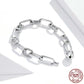 Fashion Simple Love Paperclip S925 Silver Bracelet