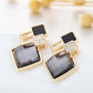 Square Glass Crystal Inlaid Pendant Jewelry Set