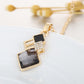 Square Glass Crystal Inlaid Pendant Jewelry Set