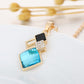 Square Glass Crystal Inlaid Pendant Jewelry Set