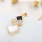 Square Glass Crystal Inlaid Pendant Jewelry Set
