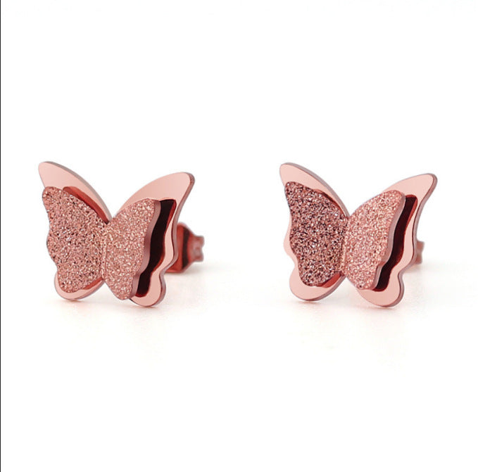 Stainless Steel Butterfly Necklace Female Temperament Clavicle Chain
