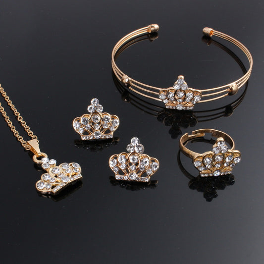 Crown Exquisite High End Four Piece Jewelry Set