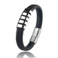 Stainless Steel Leather Bead  Name Charm Bracelet