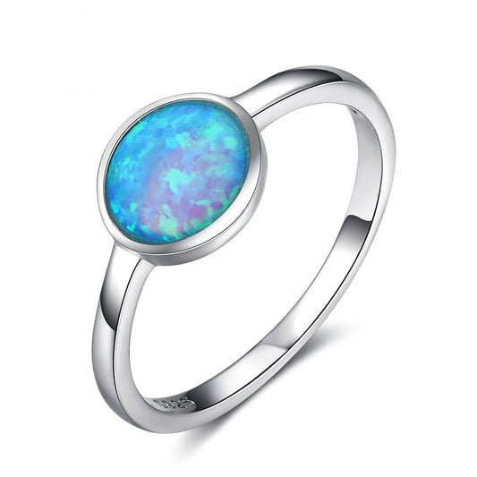 Sterling Silver Blue Gemstone Ring