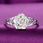 Pure Silver Rose Flower Ring