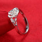 Pure Silver Rose Flower Ring