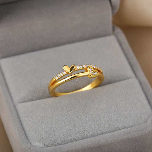 Stainless Steel Zirconia Inlay Ring