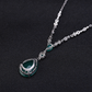 Natural Stone Green Agate Silver Pendant, European And American Personality Inlaid Gemstones S925 Silver Crystal Necklace Pendant