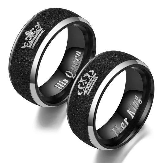 Black Stainless Steel Rings for Couple