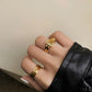 Adjustable Belt Buckle Zircon Ring for women