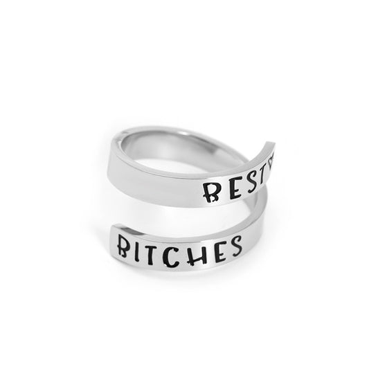 Double-layer Titanium Ring Name Engraved