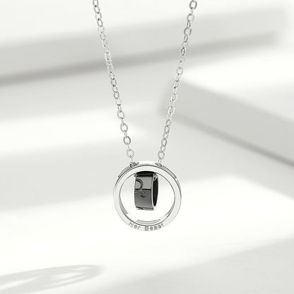 Sterling Silver Beauty And Beast Lovers Necklace