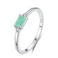 925 Sterling Silver Simple Fashion Ring green