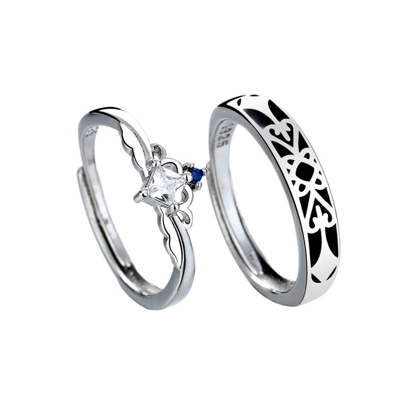 Couple Ring Black Niche Design Ring