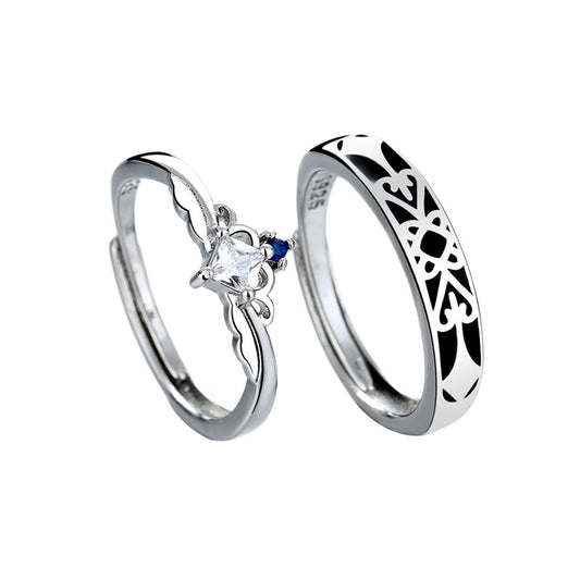Couple Ring Black Niche Design Ring