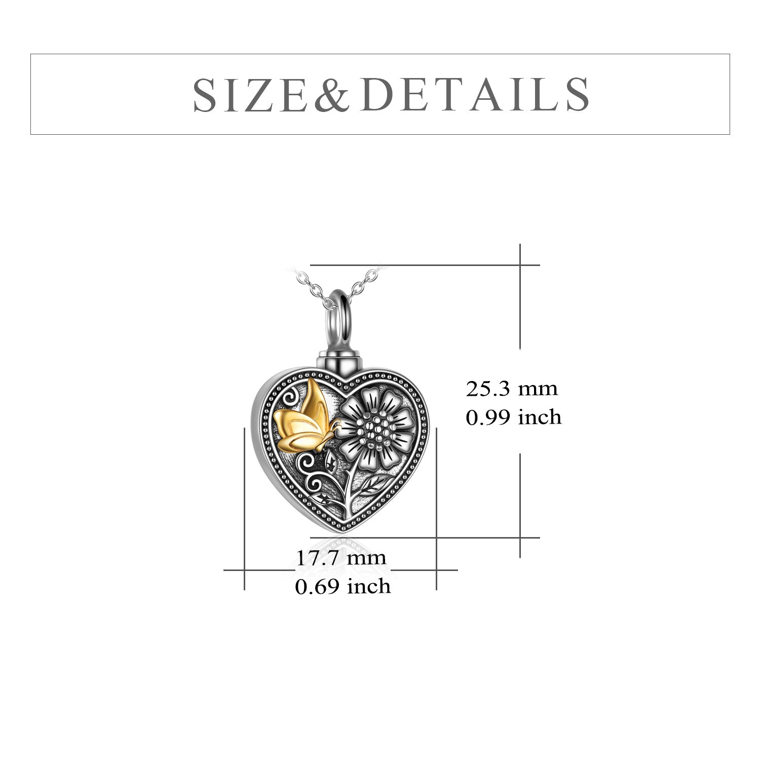Cremation Necklaces For Ashes size 