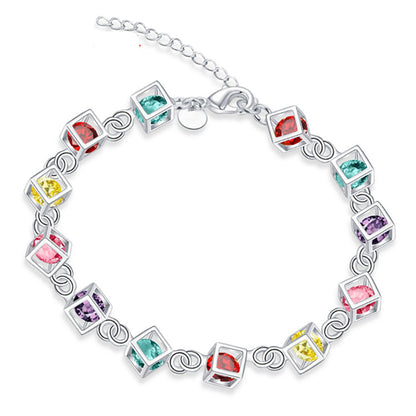 Multi-color plaid bracelet