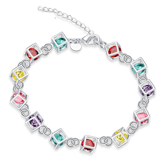 Multi-color plaid bracelet