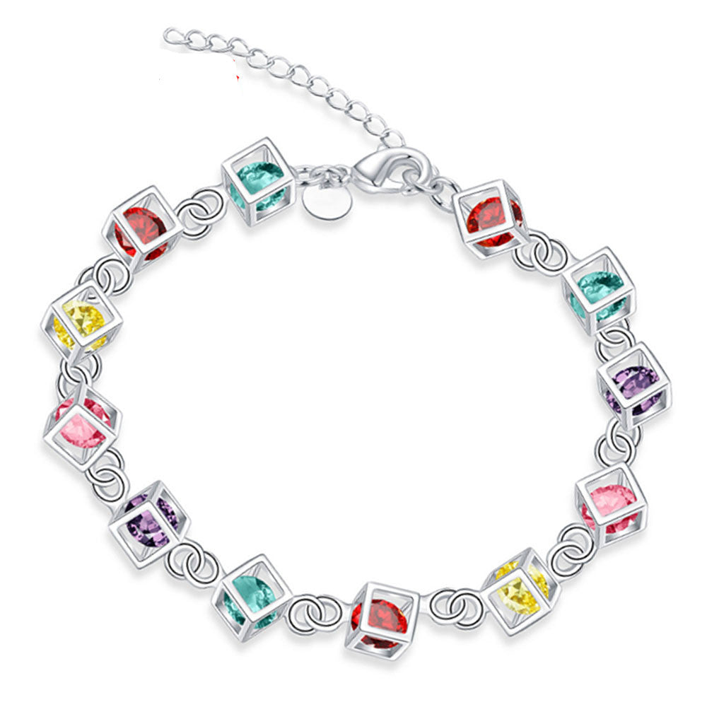Multi-color plaid bracelet