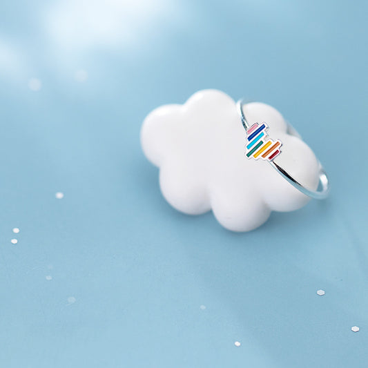 Rainbow Love Sterling Silver Jewelry Ring