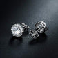 White Gold Plated Disc Stud Earrings