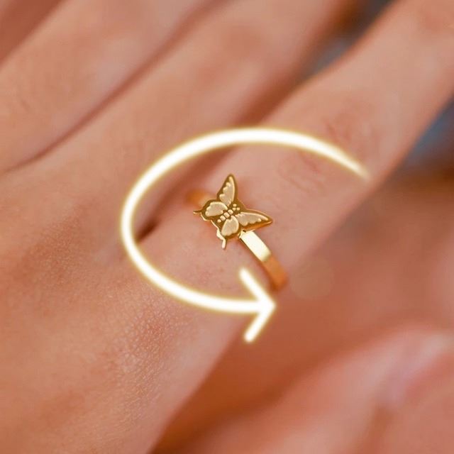 Fidget Ring Spinner Anxiety Ring butterfly