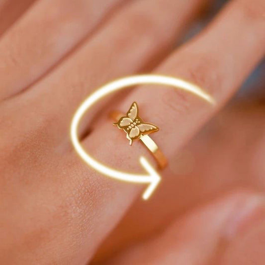 Fidget Ring Spinner Anxiety Ring butterfly