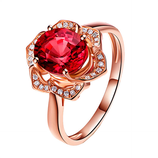 Red Rose Flower Ring