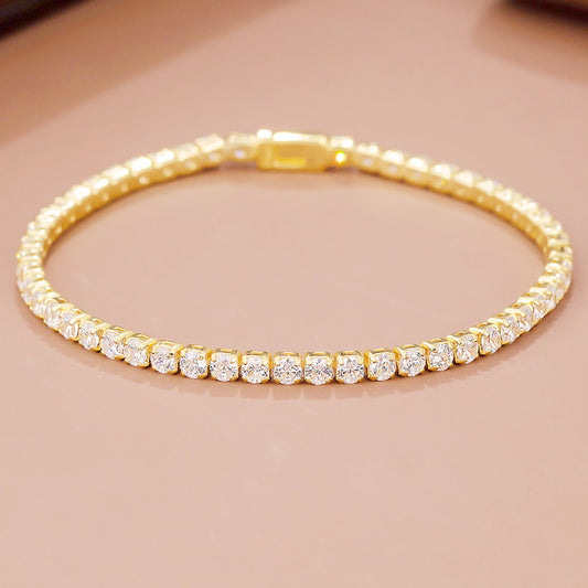 Women's Sterling Silver Zircon Hip Hop Jewelry Bracelet