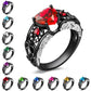 Black Gold Heart Gemstone Ring Jewelry
