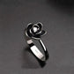 Unique sterling silver rings for women Black rose