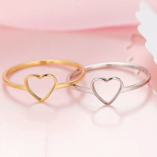 Heart Shape Stainless Steel Rings