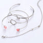 4 Piece Pink Bracelet Set