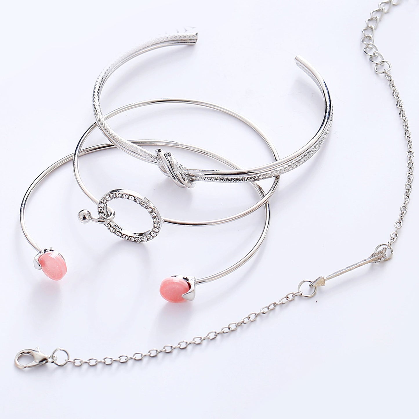 4 Piece Pink Bracelet Set